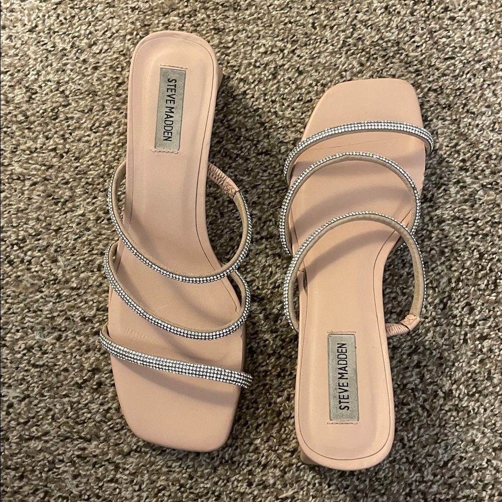 Steve Madden Blush Rhinestone Heels